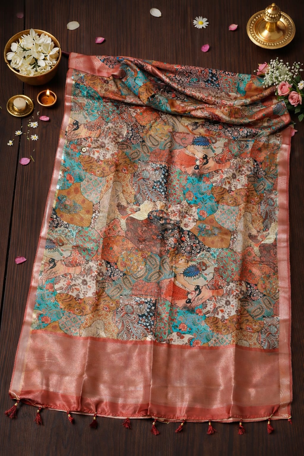 ROYAL PEACOCK RUSSET SAREE