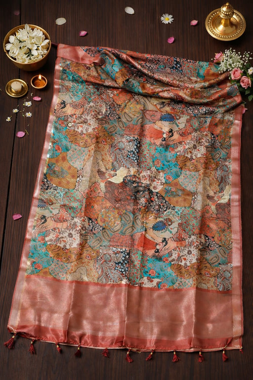 ROYAL PEACOCK RUSSET SAREE