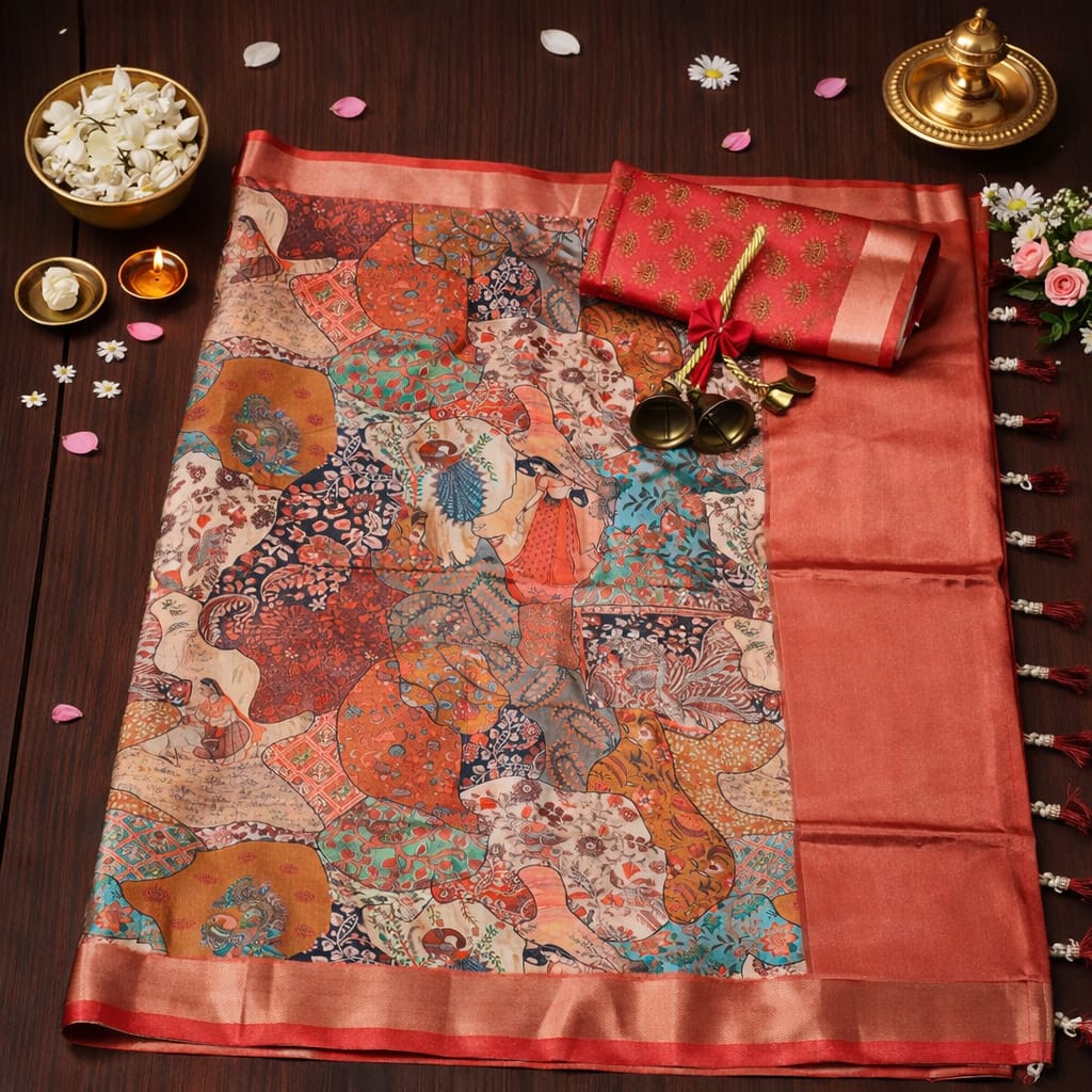 ROYAL PEACOCK RUSSET SAREE