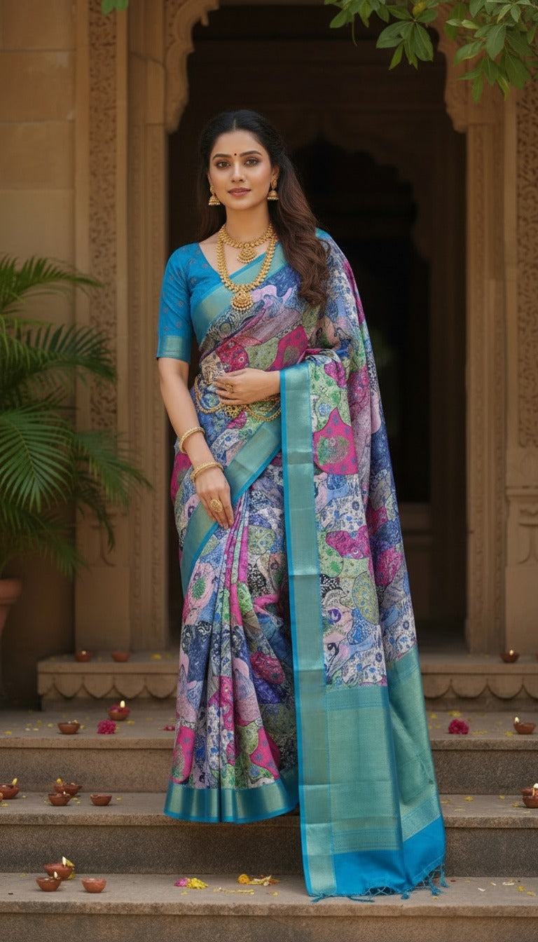 VINTAGE CHARCOAL SAREE
