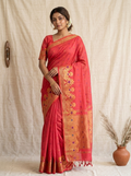 Sindoor Pushpa – Bengal Handloom Cotton Saree | Vermilion Red, Festive & Wedding Wear